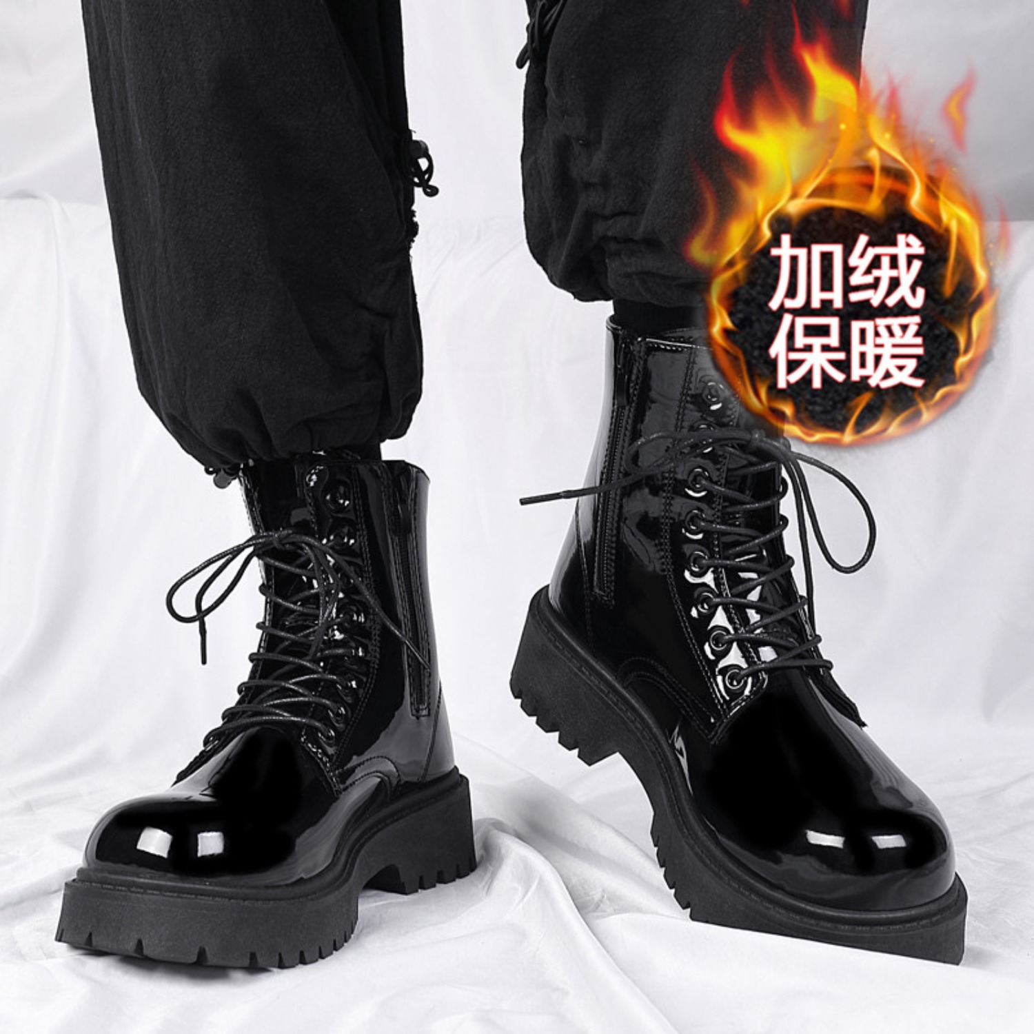 Waterproof Winter Boot - Men's warm plush high-top boots winter