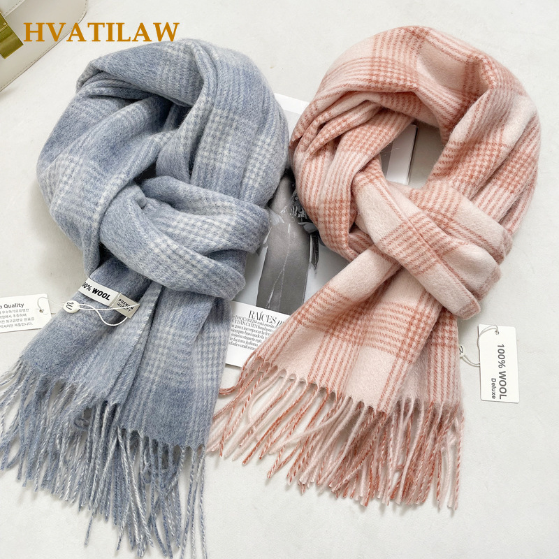Wool Scarf Men - Winter Warm 100% Pure Wool Scarf