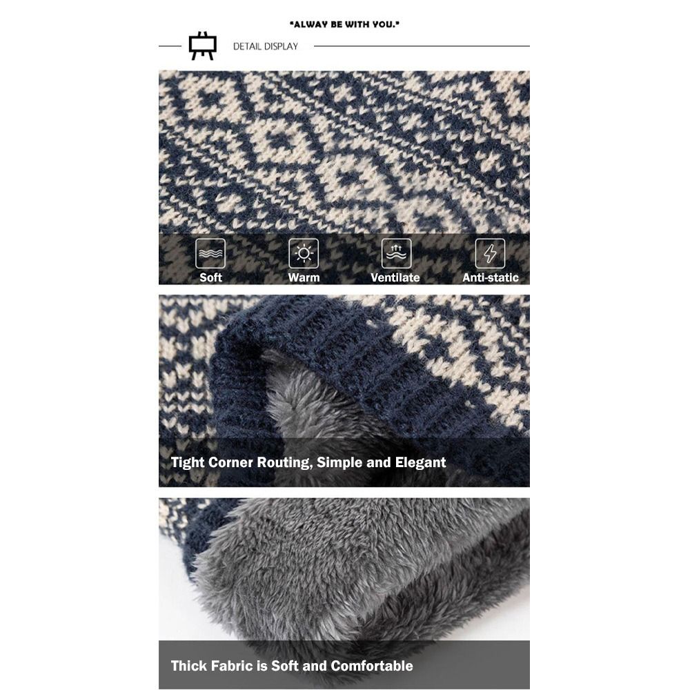 Wool Scarf Men - Fashion Soft Winter Neck Warmer Knitted