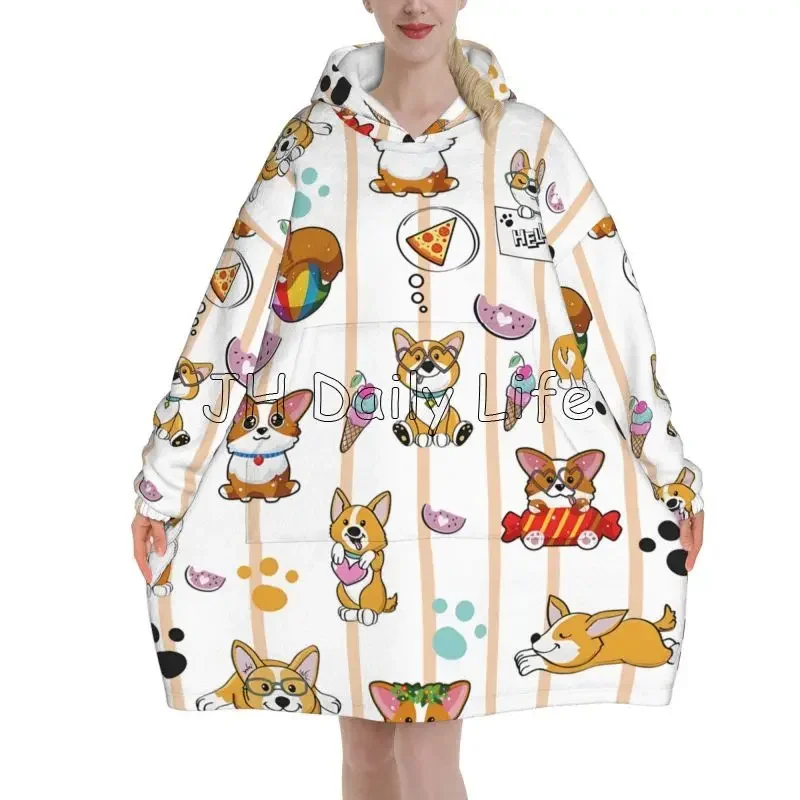 Cute Corgi Dog Wearable Hoodie - Sherpa Hoodie Fleece recension och pris