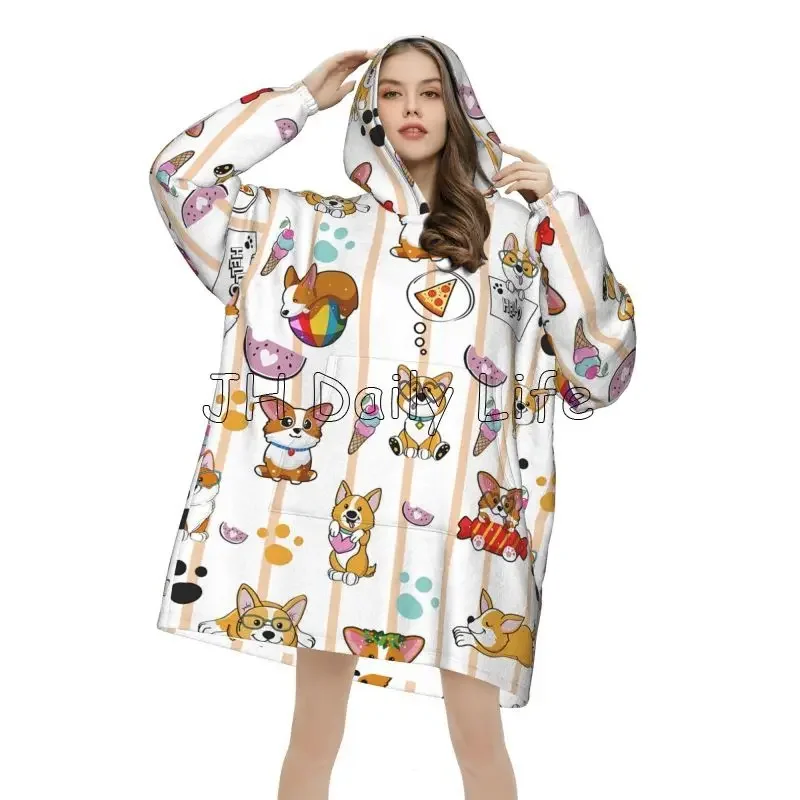 Cute Corgi Dog Wearable Hoodie - Sherpa Hoodie Fleece recension och pris