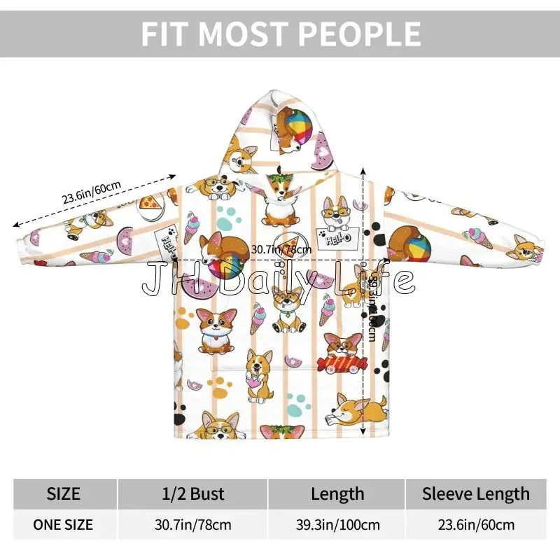 Cute Corgi Dog Wearable Hoodie - Sherpa Hoodie Fleece recension och pris
