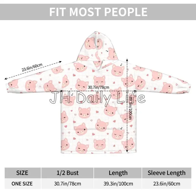 Cartoon Pigs Wearable Flannel  - Sherpa Hoodie Fleece recension och pris