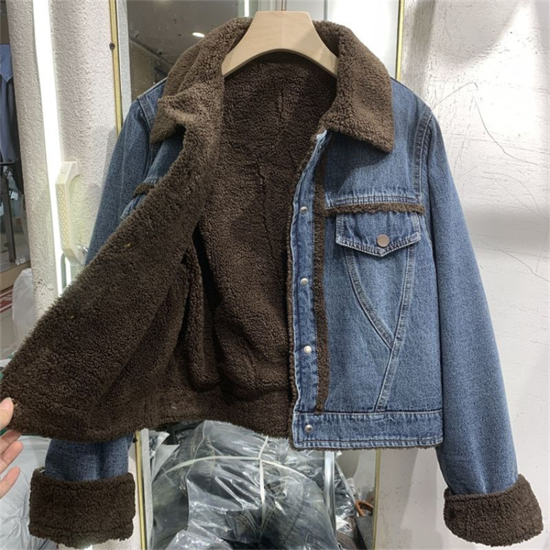 Thickened Denim Winter Coat Co - Down Jacket Packable recension och pris